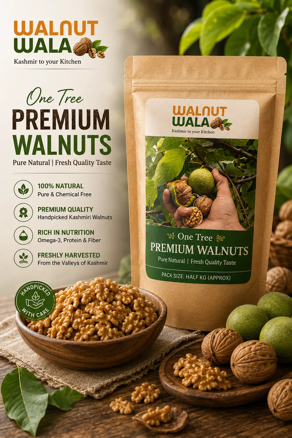 Buy One Tree Premium Walnuts – Pure Natural Fresh Quality Taste.                                                           online - Walnut Wala